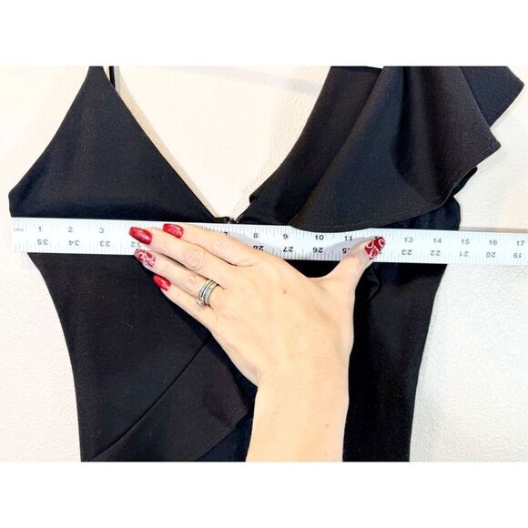 NWOT AMANDA UPRICHARD Danica Ruffle Black Dress Women’s Small - Picture 8 of 9